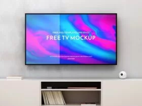 Flat Screen TV Free Mockup