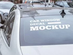 Free Car Window Decal Mockup