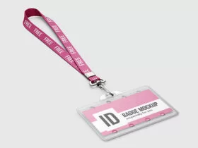 Free ID Badge Mockup