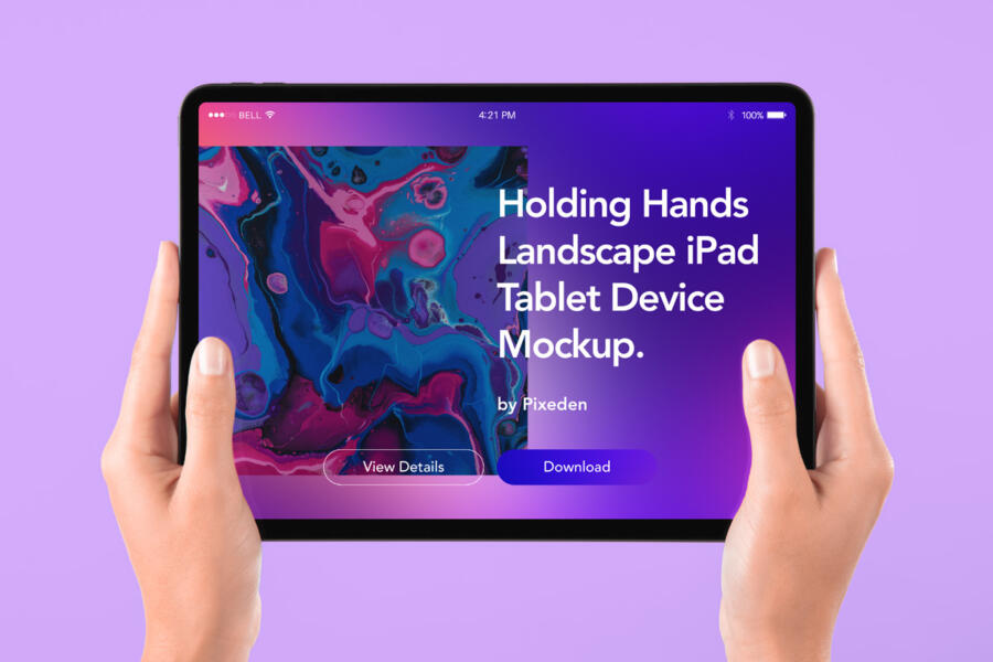 Hand Holding Tablet iPad Free Mockup