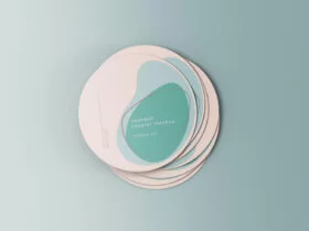 Minimal Rounded Coasters Free Mockup