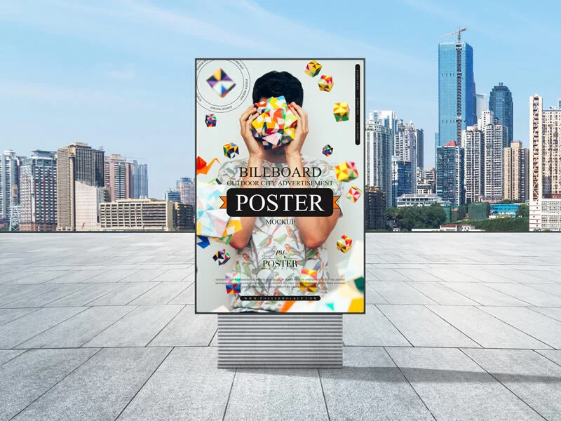 Outdoor City Advertisement Billboard Poster Free Mockup