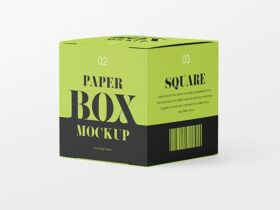 Square Paper Box Free Mockup