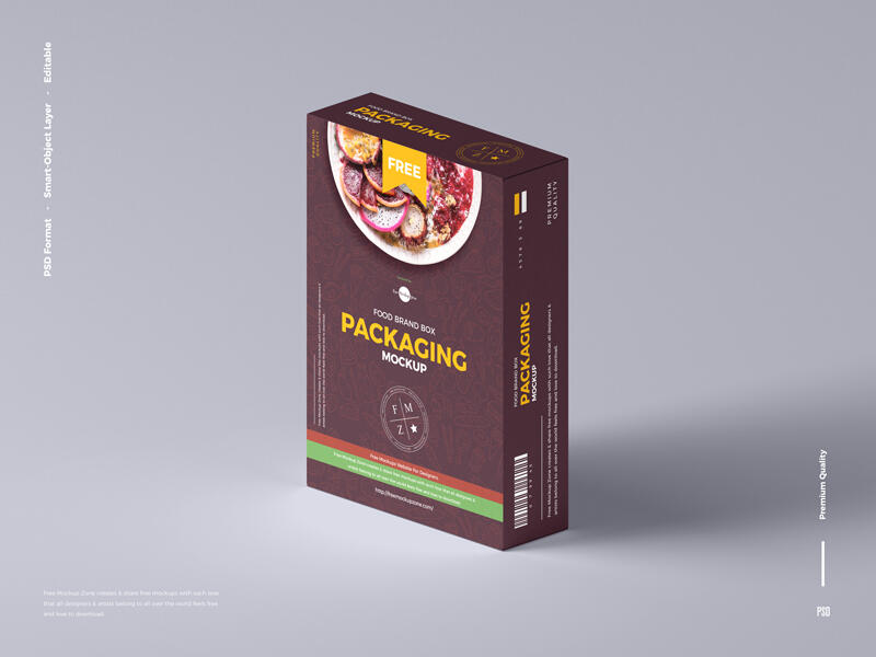Food Brand Box Packaging Free Mockup