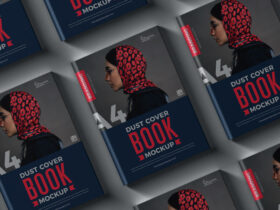 Free Dust Cover Branding A4 Book Mockup