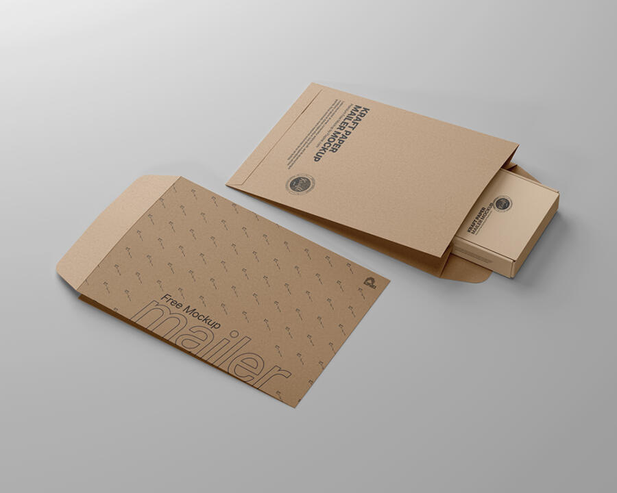 Free Kraft Paper Mailer Mockup – FreeMockup.net