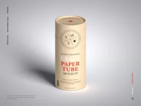 Modern Branding Craft Paper Tube Free Mockup