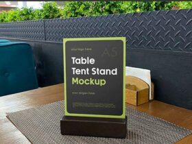 Free Table Tent Stand Mockup