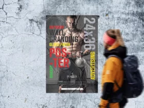 Glued Paper Poster Mockup