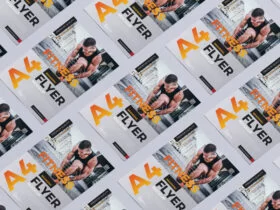 Grid Branding A4 Flyer Free Mockup