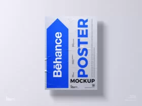 Top View A3 Poster Free Mockup