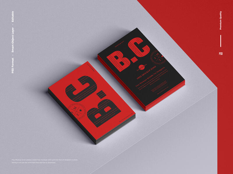 Branding Stack of Business Card Free Mockup