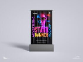 Free Advertising Stand Banner Mockup