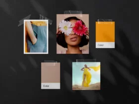 Free Black Moodboard Mockup