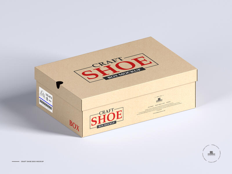 Free Craft Shoe Box Mockup