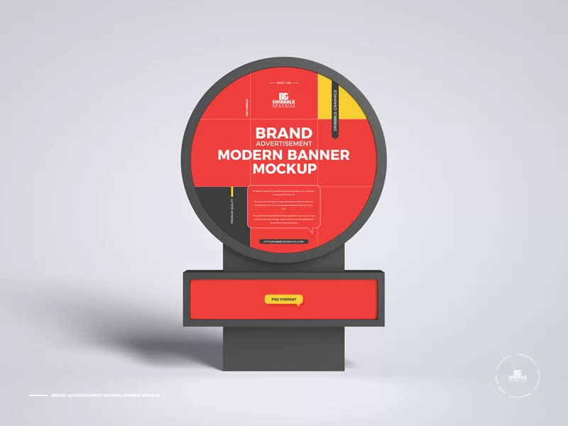 Free Round Stand Banner Mockup