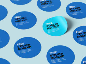 Free Round Sticker Mockup