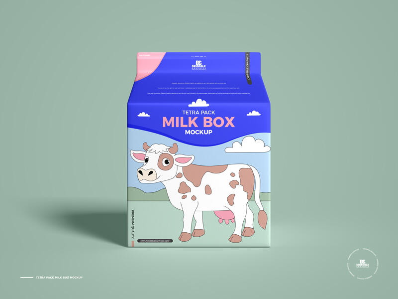 Free Tetra Pack Milk Box Mockup