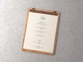 Free Menu Card Mockup