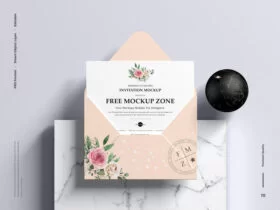Modern 5×7 Inches Invitation Free Mockup