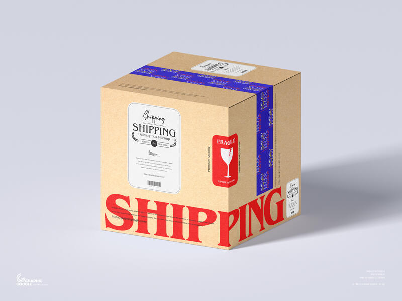 Shipping Delivery Box Free Mockup