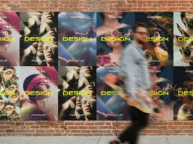 Brick Wall Posters Free Mockup