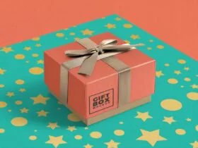 Christmas Gift Box Free Mockup