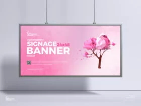 Free 24×48 Signage Banner Mockup