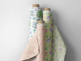 Free Fabric Rolls Mockup