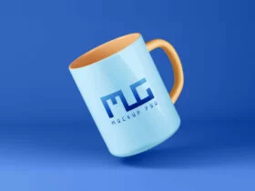 Free Floating Coffee Mug Mockup