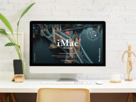 Free Modern Workstation iMac Mockup