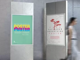 Free Outdoor Advertising Poster Mockup