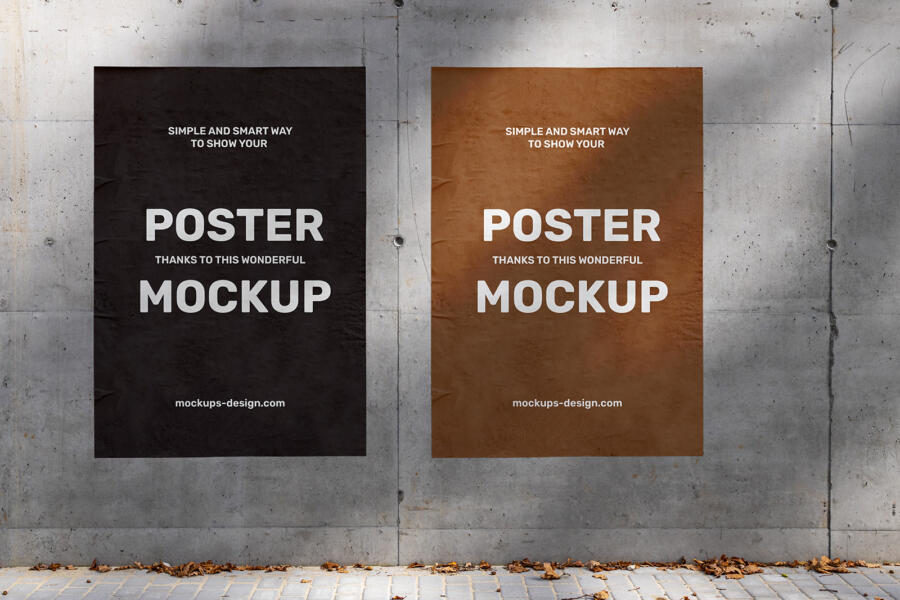 Free Poster Wall mockup