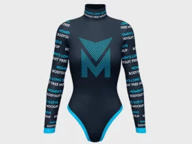 Free Womens Long Sleeve Bodysuit Mockup