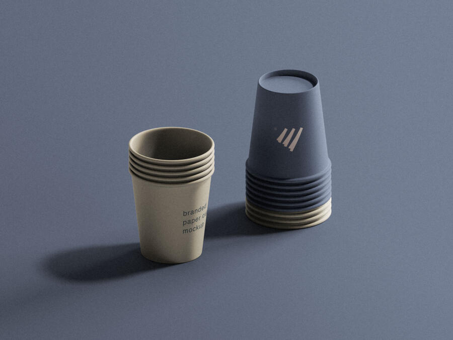 Stacked Paper Cups Free Mockup