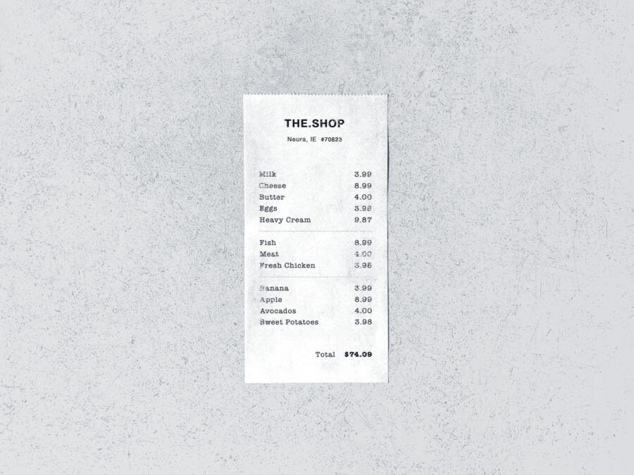 Store Receipt Free Mockup