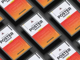 A3 Grid Framed Poster Free Mockup