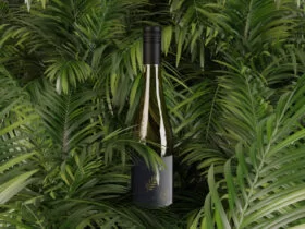 Black Elegant Wine Bottles Free Mockup