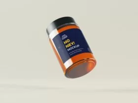 Flying Honey Jar Free Mockup
