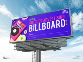 Free 20×50 Outdoor Advertising Billboard Mockup