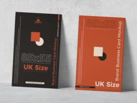 Free Brand UK Size Business Card Mockup