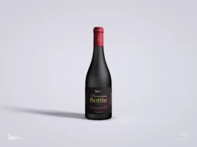 Free Champagne Bottle Mockup
