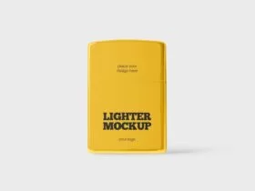 Free Metallic Lighter Mockup