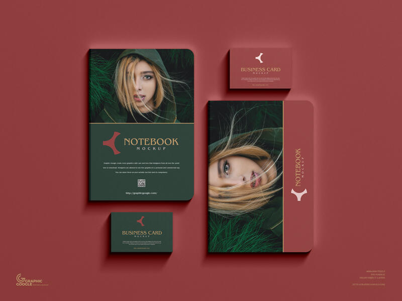 Free Notebook & Business Card Mockup