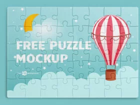 Free Puzzle Mockup Set