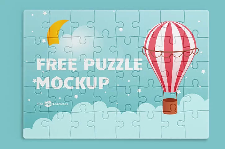 Free Puzzle Mockup Set