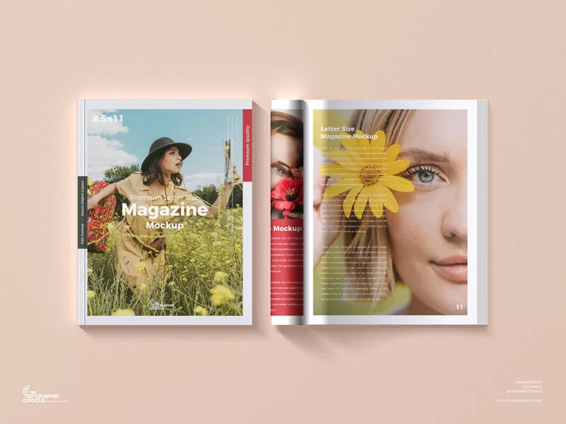 Letter Size Magazine Free Mockup