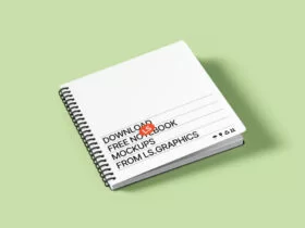 Rounded Corners Square Notebook Free Mockup
