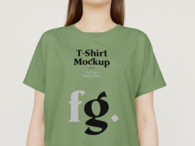 T-Shirt on Woman Free Mockup