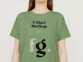T-Shirt on Woman Free Mockup